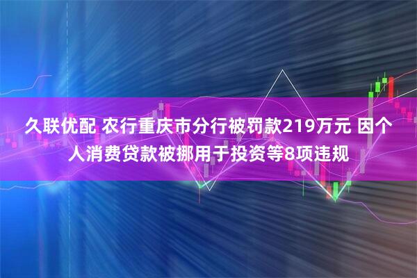久联优配 农行重庆市分行被罚款219万元 因个人消费贷款被挪用于投资等8项违规