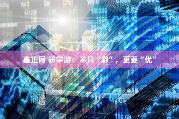 嘉正网 研学游：不只“游”，更要“优”
