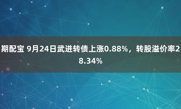 期配宝 9月24日武进转债上涨0.88%，转股溢价率28.34%